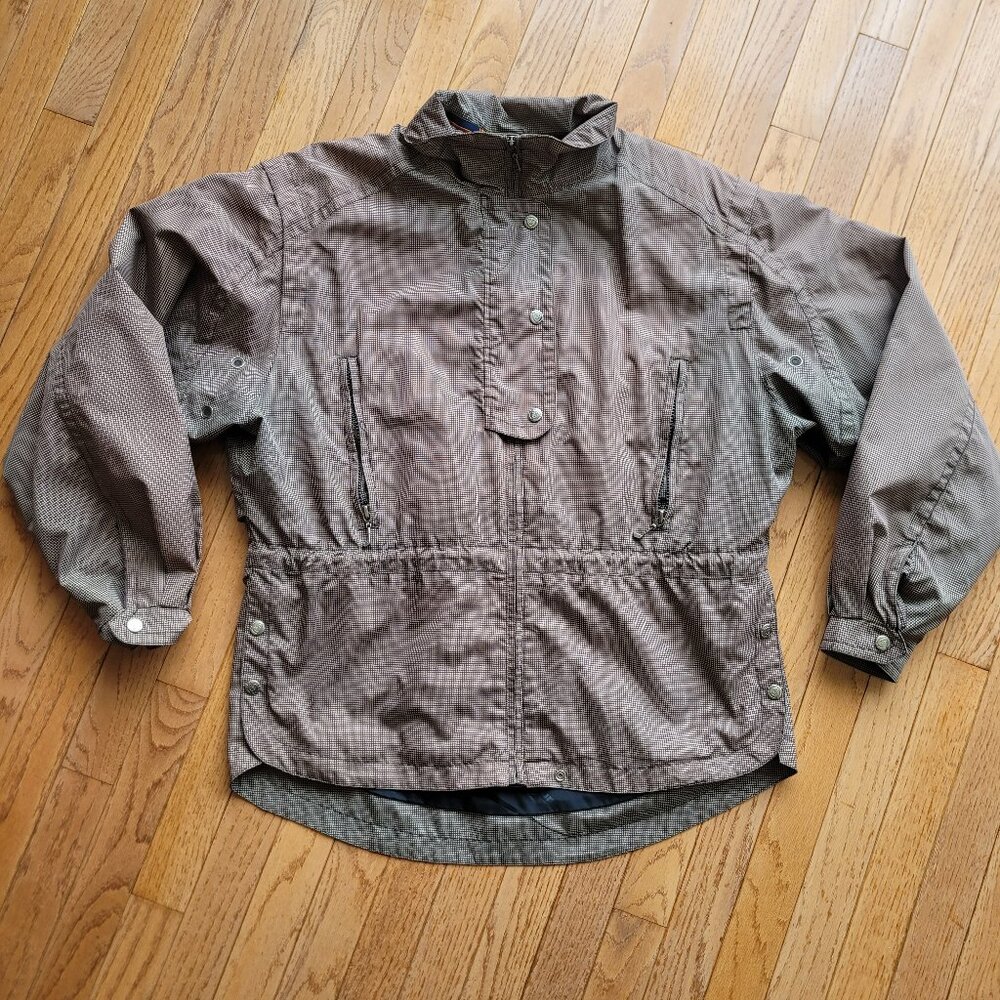 Sunice Windbreaker Jacket Women's Size L Brown Check